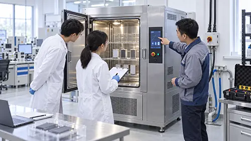 Dexiang engineer providing aging test chamber installation and operator training